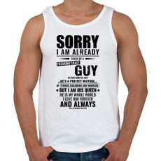 PRINTFASHION Bocsi, foglalt vagyok - Július - Férfi atléta - Fehér