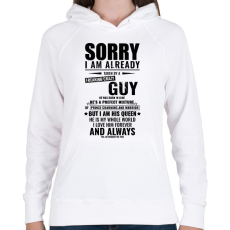 PRINTFASHION Bocsi, foglalt vagyok - Női kapucnis pulóver - Fehér