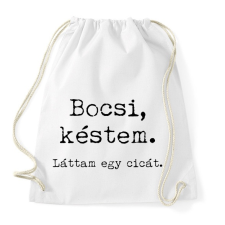 PRINTFASHION Bocsi, késtem - Sportzsák, Tornazsák - Fehér tornazsák