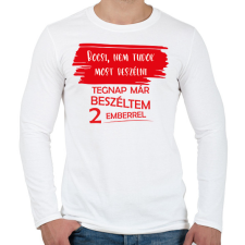 PRINTFASHION Bocsi, nem tudok most beszélni - Férfi hosszú ujjú póló - Fehér férfi póló