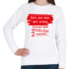 PRINTFASHION Bocsi, nem tudok most beszélni - Női pulóver - Fehér női pulóver, kardigán