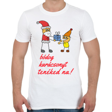 PRINTFASHION bódog karácsonyt tenéked na - Férfi póló - Fehér