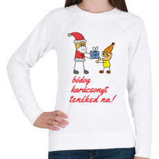 PRINTFASHION bódog karácsonyt tenéked na - Női pulóver - Fehér