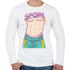 PRINTFASHION Body test - Férfi hosszú ujjú póló - Fehér