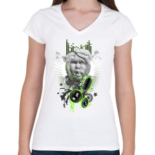 PRINTFASHION bodyart-01-01 - Női V-nyakú póló - Fehér női póló