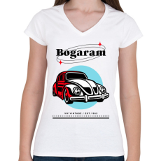 PRINTFASHION bogaram - Női V-nyakú póló - Fehér