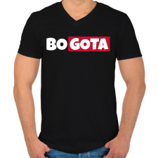 PRINTFASHION BOGOTA - Férfi V-nyakú póló - Fekete férfi póló