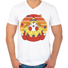 PRINTFASHION Bohóc - Férfi V-nyakú póló - Fehér férfi póló