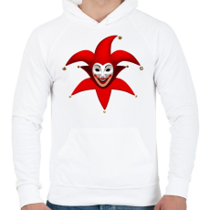 PRINTFASHION Bohócos póló - Férfi kapucnis pulóver - Fehér