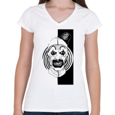 PRINTFASHION Bohócrém - Női V-nyakú póló - Fehér