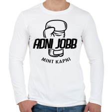 PRINTFASHION BOKSZ - Adni jobb mint kapni - Férfi hosszú ujjú póló - Fehér férfi póló