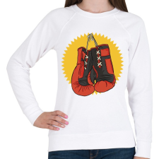 PRINTFASHION Bokszkesztyűk - Női pulóver - Fehér női pulóver, kardigán