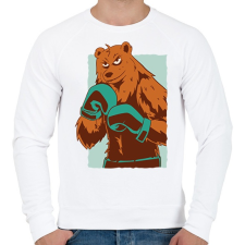 PRINTFASHION Bokszoló medve - Férfi pulóver - Fehér női pulóver, kardigán