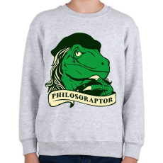 PRINTFASHION Bölcs raptor - Gyerek pulóver - Sport szürke
