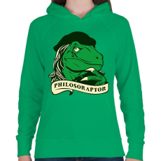 PRINTFASHION Bölcs raptor - Női kapucnis pulóver - Zöld