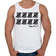 PRINTFASHION Boldog 40 Srtigula - Férfi atléta - Fehér