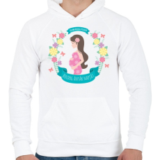 PRINTFASHION Boldog anyák napját - Férfi kapucnis pulóver - Fehér