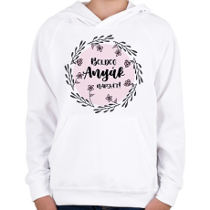 PRINTFASHION Boldog Anyák napját - Virágos - Gyerek kapucnis pulóver - Fehér