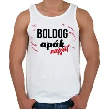 PRINTFASHION Boldog Apák napját - Férfi atléta - Fehér atléta, trikó