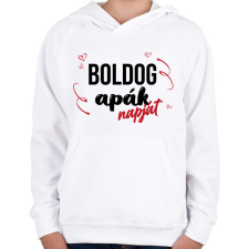 PRINTFASHION Boldog Apák napját - Gyerek kapucnis pulóver - Fehér gyerek pulóver, kardigán