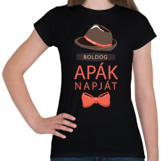 PRINTFASHION Boldog apák napját! - Női póló - Fekete