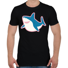 PRINTFASHION Boldog cápa - Férfi póló - Fekete férfi póló