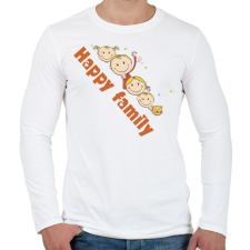 PRINTFASHION Boldog család - Férfi hosszú ujjú póló - Fehér férfi póló