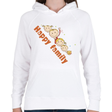 PRINTFASHION Boldog család - Női kapucnis pulóver - Fehér női pulóver, kardigán