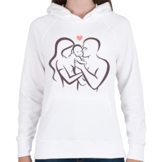 PRINTFASHION Boldog család - Női kapucnis pulóver - Fehér