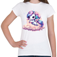 PRINTFASHION Boldog egyszarvú - Női póló - Fehér női póló