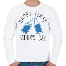 PRINTFASHION Boldog első apák napját! - Férfi pulóver - Fehér férfi pulóver, kardigán