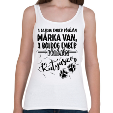 PRINTFASHION Boldog ember pólóján kutyaszőr - Női atléta - Fehér