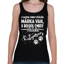 PRINTFASHION Boldog ember pólóján kutyaszőr - Női atléta - Fekete női trikó