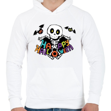 PRINTFASHION Boldog halloweent - Férfi kapucnis pulóver - Fehér férfi pulóver, kardigán