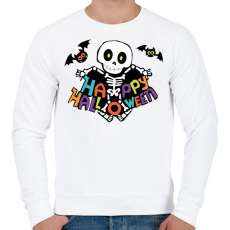 PRINTFASHION Boldog halloweent - Férfi pulóver - Fehér
