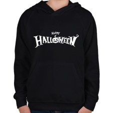 PRINTFASHION Boldog Halloweent - Gyerek kapucnis pulóver - Fekete gyerek pulóver, kardigán