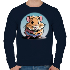 PRINTFASHION Boldog hörcsög - Férfi pulóver - Sötétkék férfi pulóver, kardigán