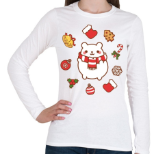 PRINTFASHION Boldog jegesmedve karácsonya - Női hosszú ujjú póló - Fehér női póló