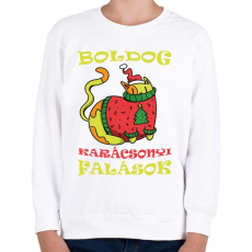 PRINTFASHION Boldog Karácsonyi falások - Gyerek pulóver - Fehér