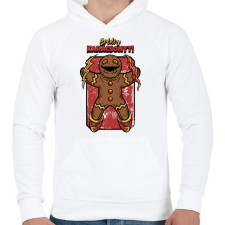 PRINTFASHION BOLDOG KARÁCSONYT - Férfi kapucnis pulóver - Fehér férfi pulóver, kardigán