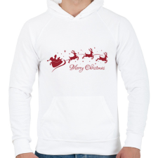PRINTFASHION boldog karácsonyt - Férfi kapucnis pulóver - Fehér férfi pulóver, kardigán