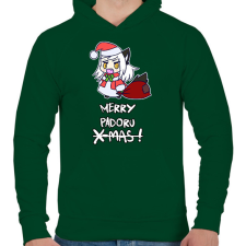 PRINTFASHION Boldog karácsonyt! - Férfi kapucnis pulóver - Sötétzöld férfi pulóver, kardigán