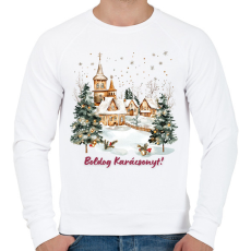 PRINTFASHION Boldog Karácsonyt! - Férfi pulóver - Fehér