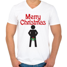 PRINTFASHION Boldog Karácsonyt! - Férfi V-nyakú póló - Fehér férfi póló