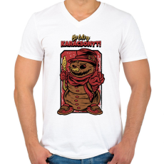 PRINTFASHION BOLDOG KARÁCSONYT  - Férfi V-nyakú póló - Fehér