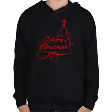 PRINTFASHION boldog karácsonyt  - Gyerek kapucnis pulóver - Fekete gyerek pulóver, kardigán