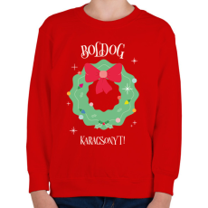 PRINTFASHION Boldog Karácsonyt - Gyerek pulóver - Piros