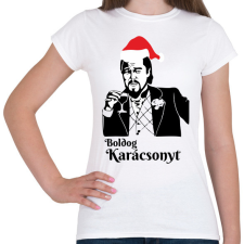 PRINTFASHION Boldog karácsonyt Leonardo DiCaprio - Női póló - Fehér női póló
