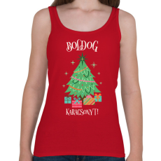 PRINTFASHION Boldog Karácsonyt - Női atléta - Cseresznyepiros