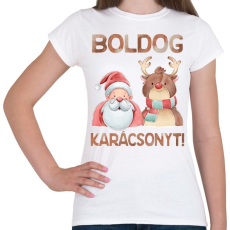 PRINTFASHION Boldog karácsonyt! - Női póló - Fehér